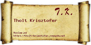 Tholt Krisztofer névjegykártya